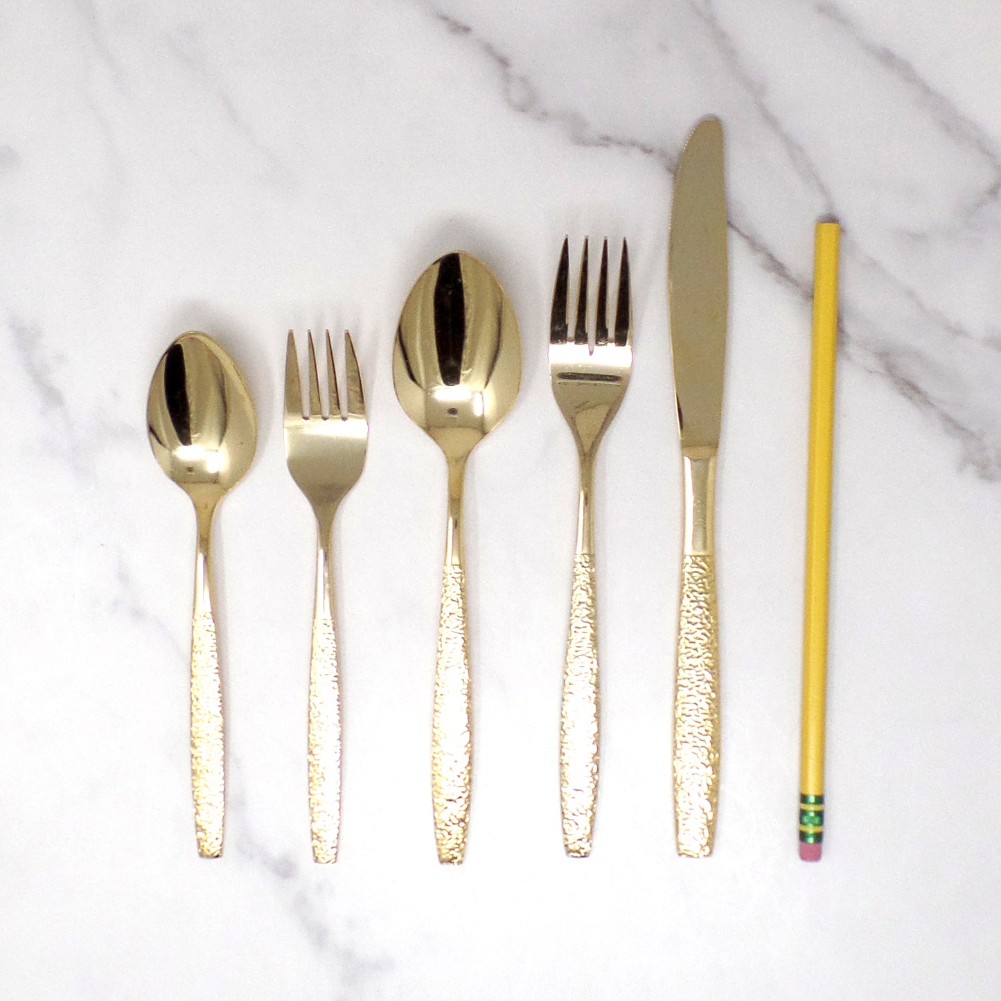 Vintage Lifetime Cutlery Gold Plated Stainless Steel Flatware, 50 Piece Service for 8 (1970s)