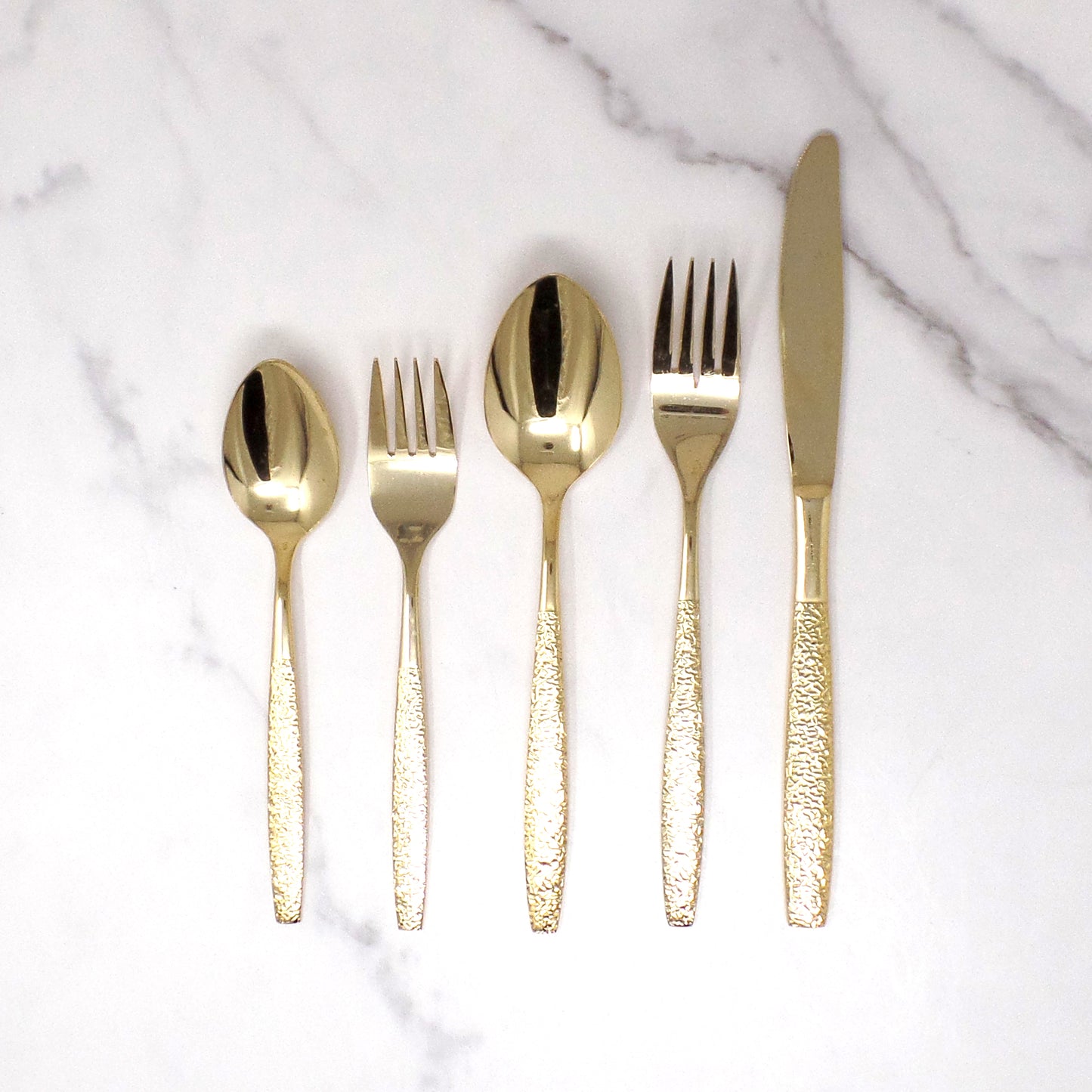 Vintage Lifetime Cutlery Gold Plated Stainless Steel Flatware, 50 Piece Service for 8 (1970s)