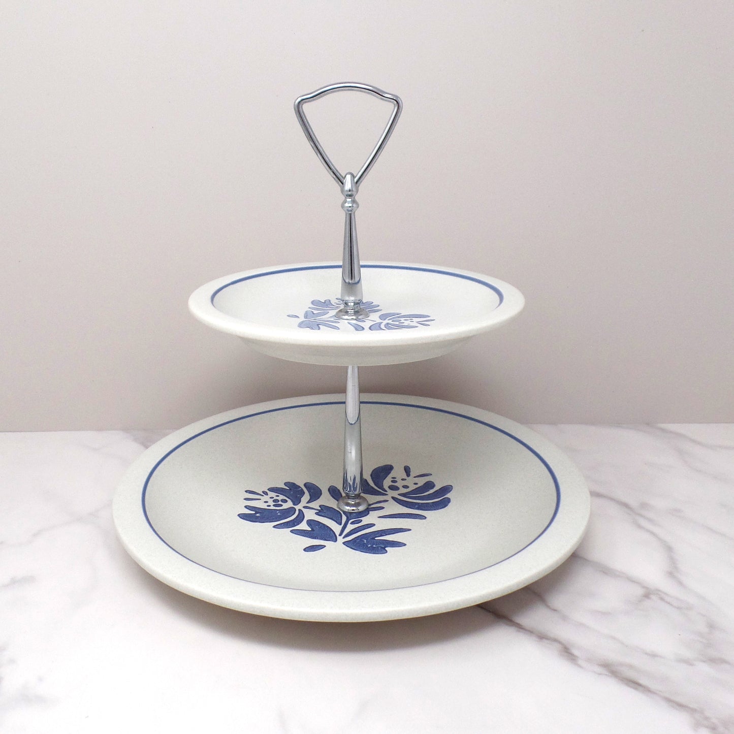 Vintage Ceramic Pfaltzgraff Yorktowne Tiered Serving Platter (1980s-90s)
