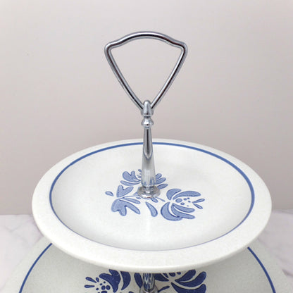 Vintage Ceramic Pfaltzgraff Yorktowne Tiered Serving Platter (1980s-90s)