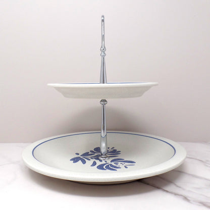 Vintage Ceramic Pfaltzgraff Yorktowne Tiered Serving Platter (1980s-90s)