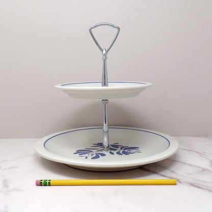 Vintage Ceramic Pfaltzgraff Yorktowne Tiered Serving Platter (1980s-90s)