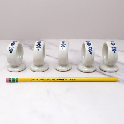 Vintage Ceramic Pfaltzgraff Yorktowne Napkin Rings, set of 5 (1980s-90s)