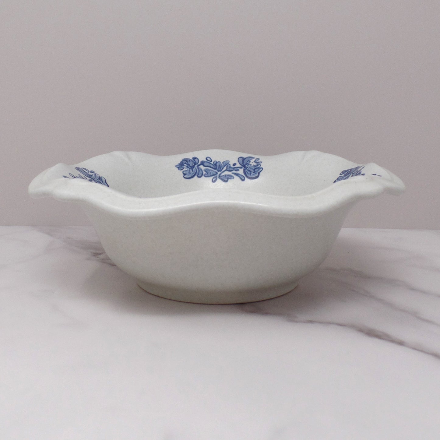 Vintage Ceramic Pfaltzgraff Yorktowne Small Scalloped Edge Serving Bowl (1980s)