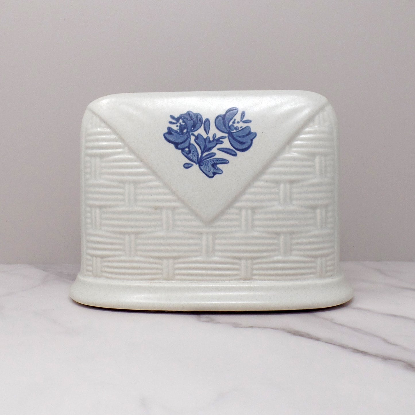 Vintage Ceramic Pfaltzgraff Yorktowne Basketweave Napkin Holder (1980s-90s)