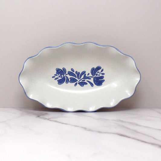 Vintage Ceramic Pfaltzgraff Yorktowne Fluted Relish Bowl (1980s-90s)
