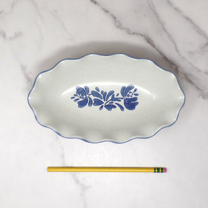 Vintage Ceramic Pfaltzgraff Yorktowne Fluted Relish Bowl (1980s-90s)