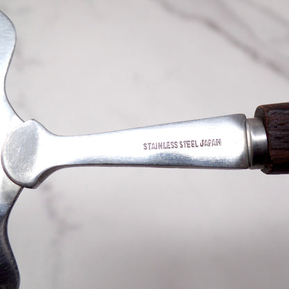 Vintage Wooden Handled Stainless Steel Cheese Plane / Slicer (1960s)
