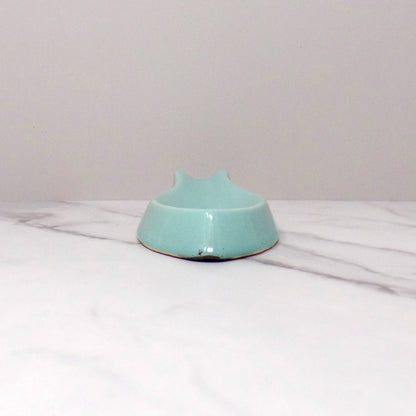 Vintage Turquoise Ceramic Fish-Shaped Spoon Rest (1950-60s)