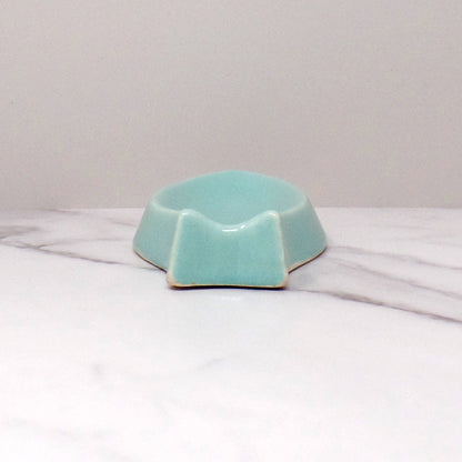 Vintage Turquoise Ceramic Fish-Shaped Spoon Rest (1950-60s)