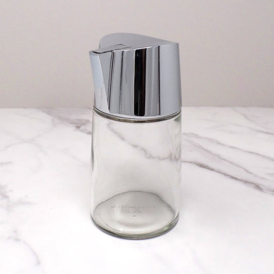 Vintage Bloomfield Restaurant Ware Sugar Pourer, Glass and Chrome (1960s-1970s)