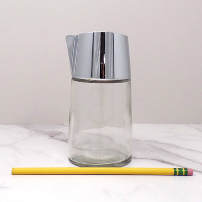 Vintage Bloomfield Restaurant Ware Sugar Pourer, Glass and Chrome (1960s-1970s)