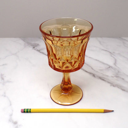 Vintage Noritake Amber Perspective Water Goblets, set of 2 (1970-85)