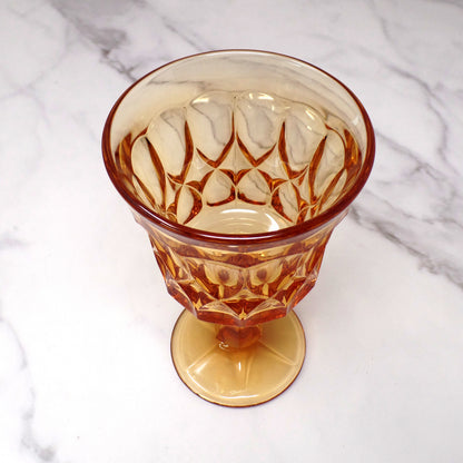 Vintage Noritake Amber Perspective Water Goblets, set of 2 (1970-85)