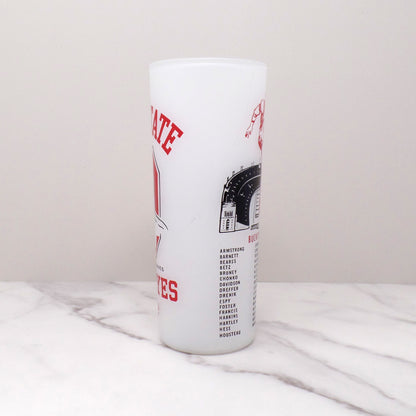 Vintage OSU Buckeyes Woody Hayes Tall Frosted Highball Glass, set of 2 (1962)