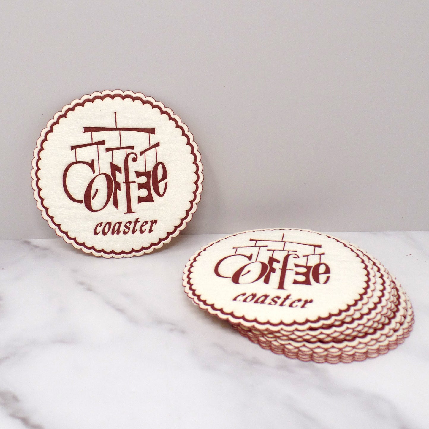Vintage Woolworth Happy Home Disposable Paper Coasters - Coffee Text, set of 11 (1950s)