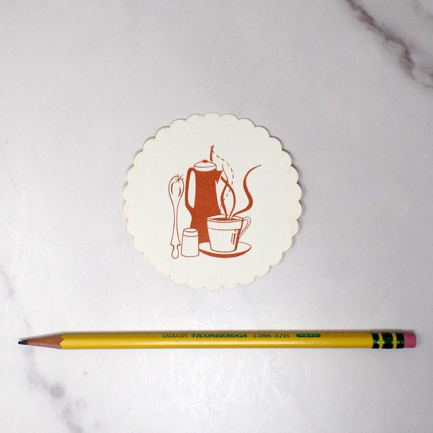 Vintage Disposable Paper Coasters - Brown Coffee, set of 12 (1950s)