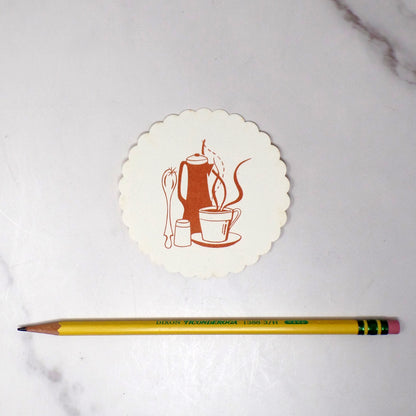 Vintage Disposable Paper Coasters - Brown Coffee, set of 12 (1950s)