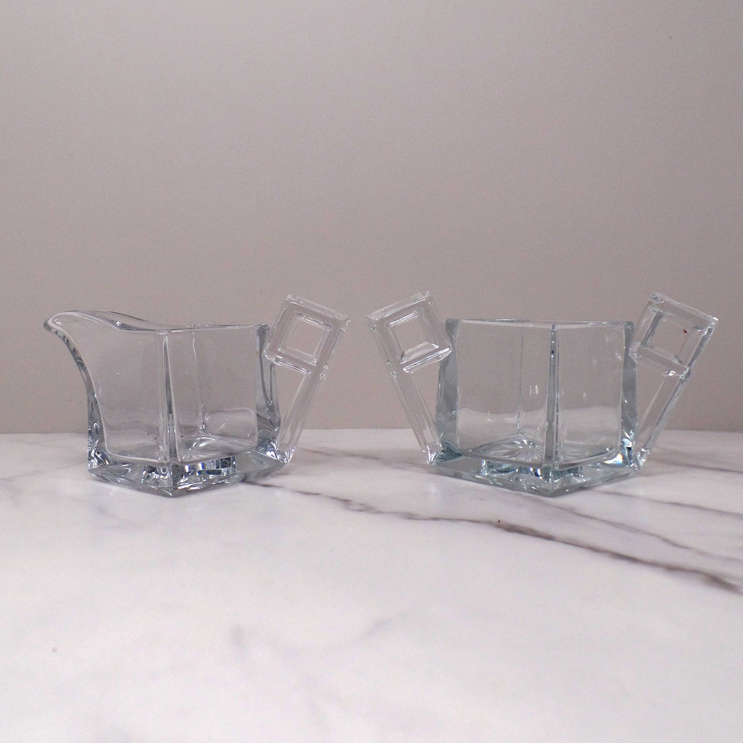 Antique Heisey Quator Art Deco Cream and Sugar Set (1912)