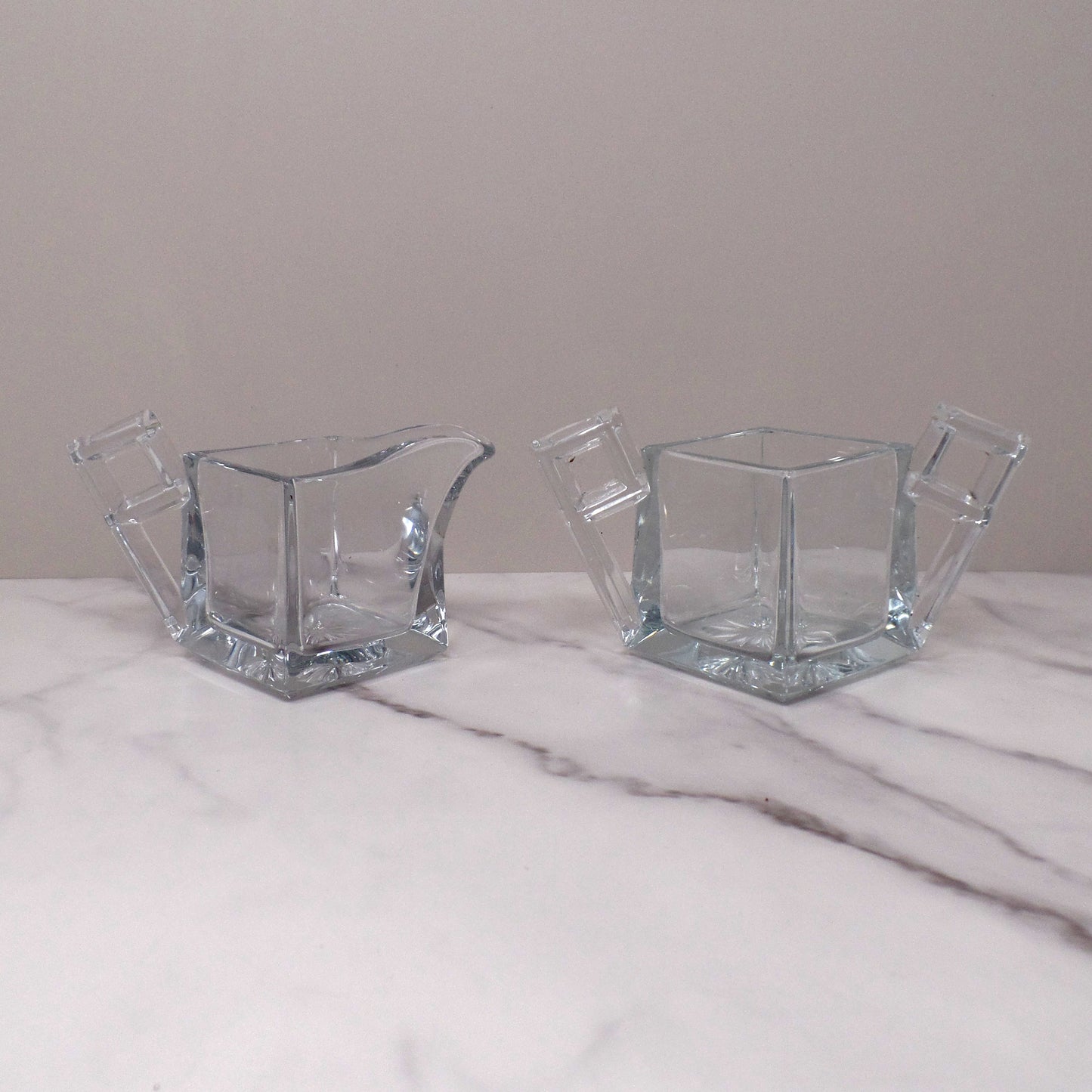 Antique Heisey Quator Art Deco Cream and Sugar Set (1912)