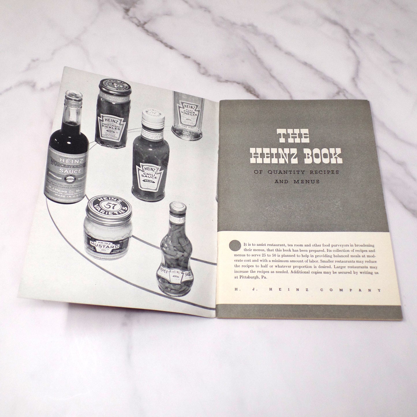 Vintage Booklet, The Heinz Book of Quantity Recipes and Menus (1938)