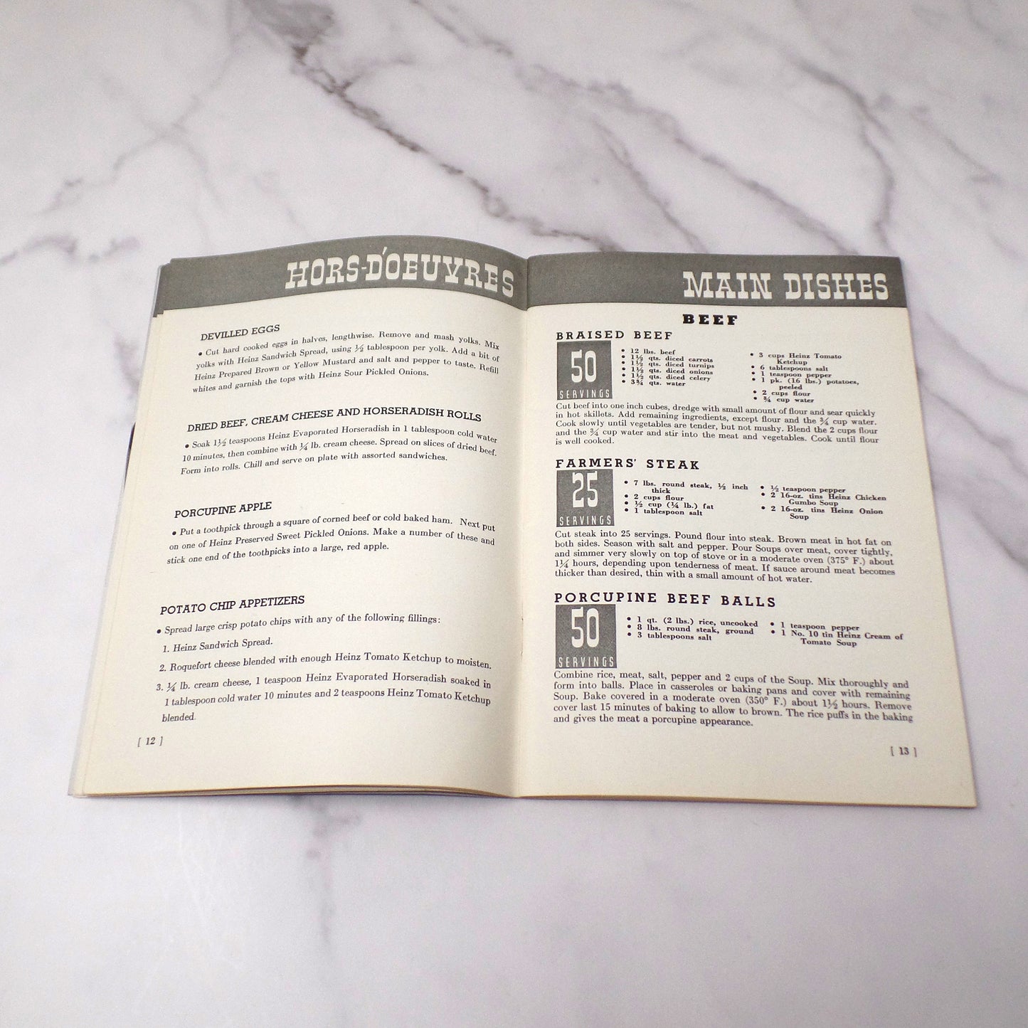 Vintage Booklet, The Heinz Book of Quantity Recipes and Menus (1938)