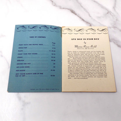 Vintage Booklet, How to Prepare Finer Fish Dishes (1941)