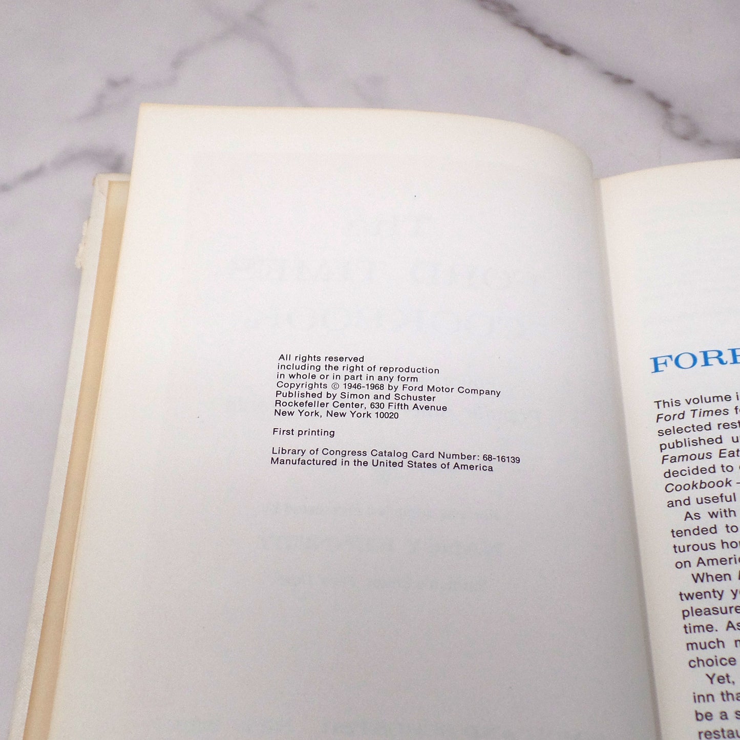 Vintage The Ford Times Cookbook (1968)