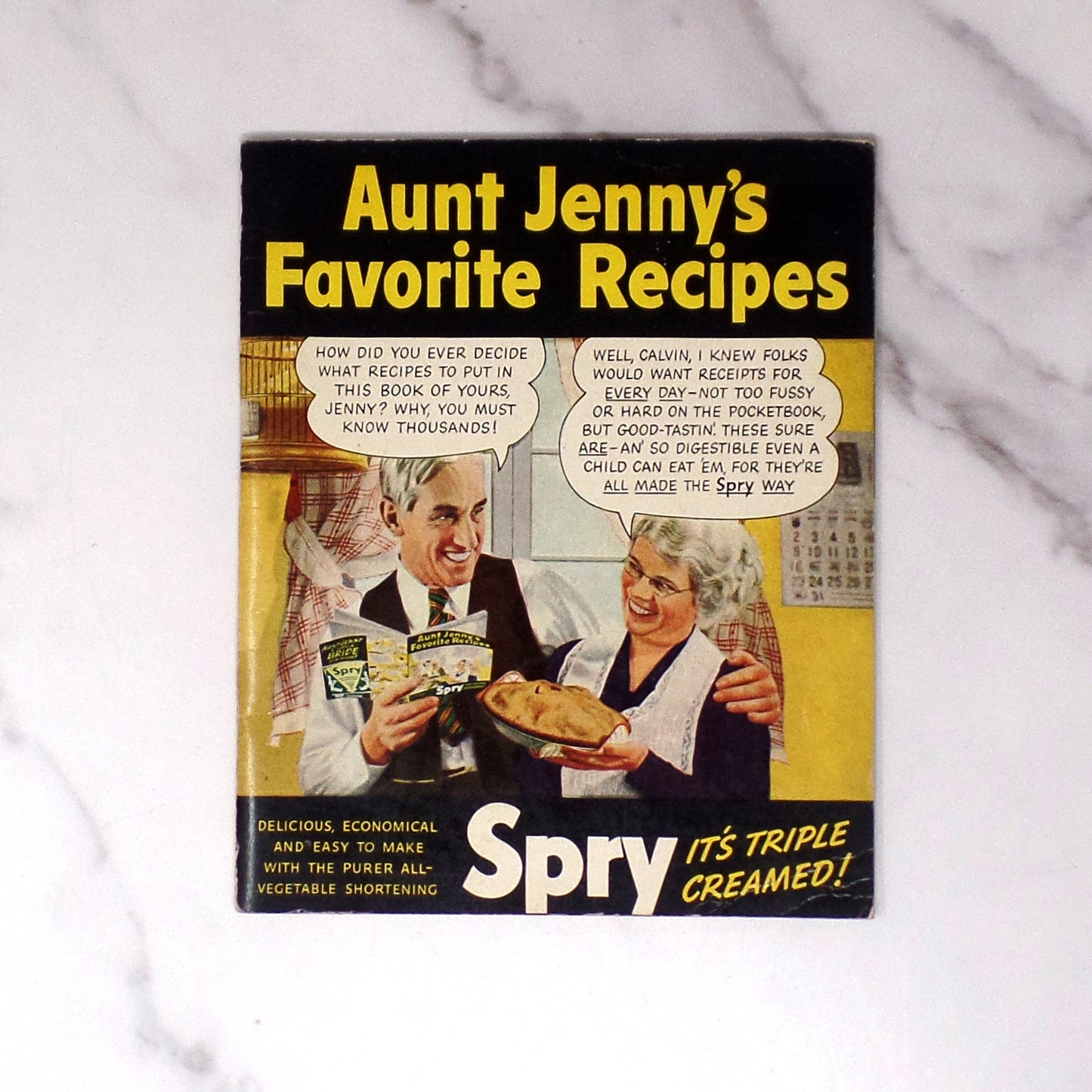 Vintage Booklet, Aunt Jenny’s Favorite Recipes, Spry Shortening Advertisement (1940s)