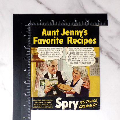 Vintage Booklet, Aunt Jenny’s Favorite Recipes, Spry Shortening Advertisement (1940s)