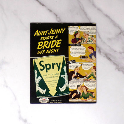 Vintage Booklet, Aunt Jenny’s Favorite Recipes, Spry Shortening Advertisement (1940s)