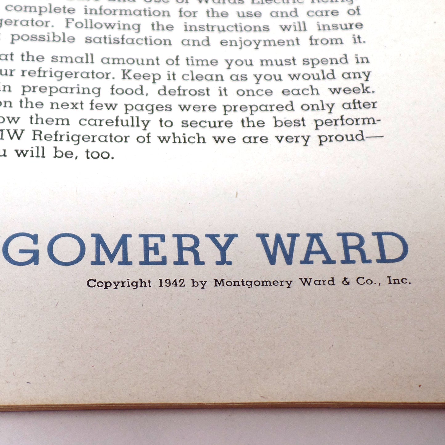 Vintage Booklet, Cold Cooking, Montgomery Ward (1942)