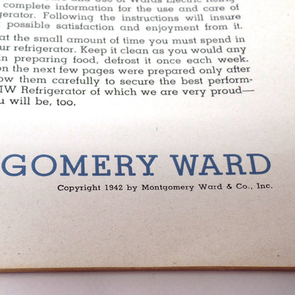 Vintage Booklet, Cold Cooking, Montgomery Ward (1942)