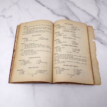 Antique Book, Foods: Their Preparation and Serving, Public Schools of Indianapolis, Indiana (1919)