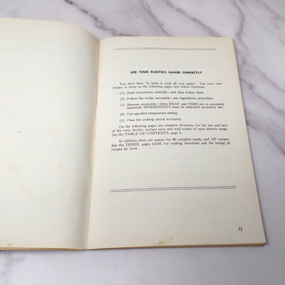 Vintage Booklet, Electric Cooking Recipes and Menus, Indianapolis Power & Light Co (1940s)