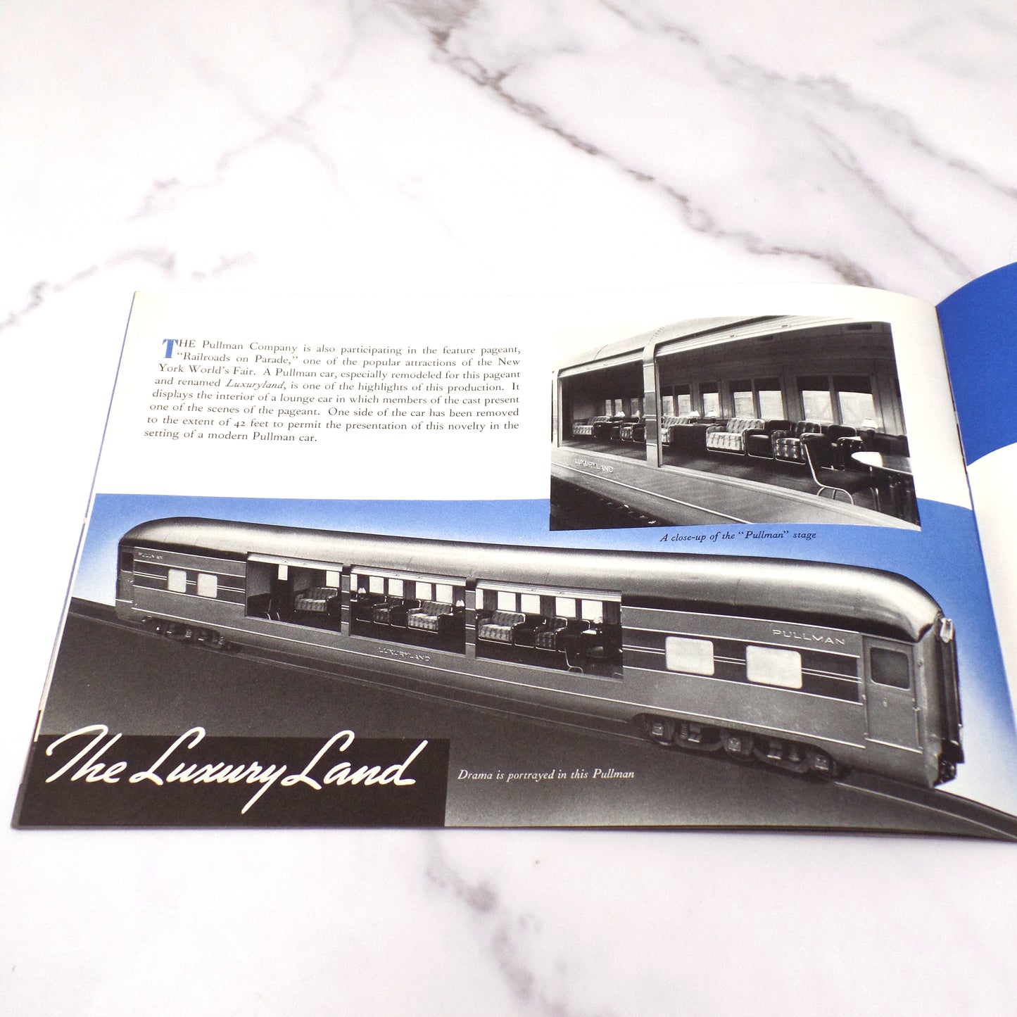 Vintage Brochure, Pullman 1939 World’s Fair Booklet & 2 Single-sheet Leaflets (1939)