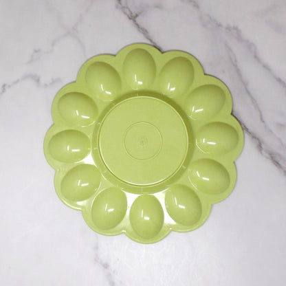 Vintage Yellow-Green Plastic Egg Plate (1960s)