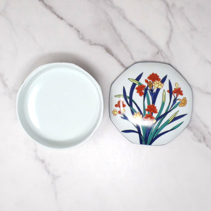 Vintage Tiffany & Co. Porcelain Covered Octagonal Trinket Box, Freesia Flowers (1970s)