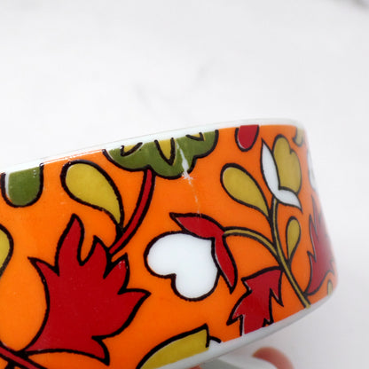 Vintage Holt Howard Mod Orange Floral Ceramic Pedestal Bowl #7147 (1968)