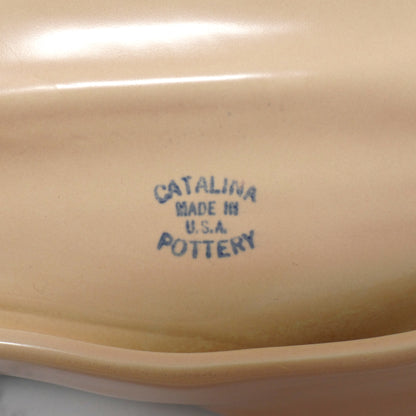 Vintage Catalina Pottery Ceramic Leaf Dish, Turquoise and Mauve (Gladding, McBean period 1937-1942)