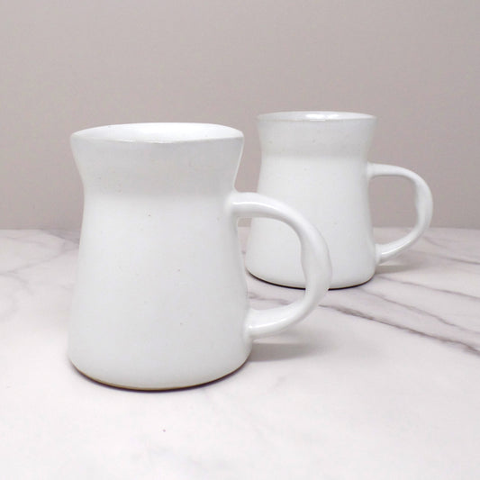 Vintage Bennington Potters David Gil 1300 Mug, Matte White - set of 2 (1960s)
