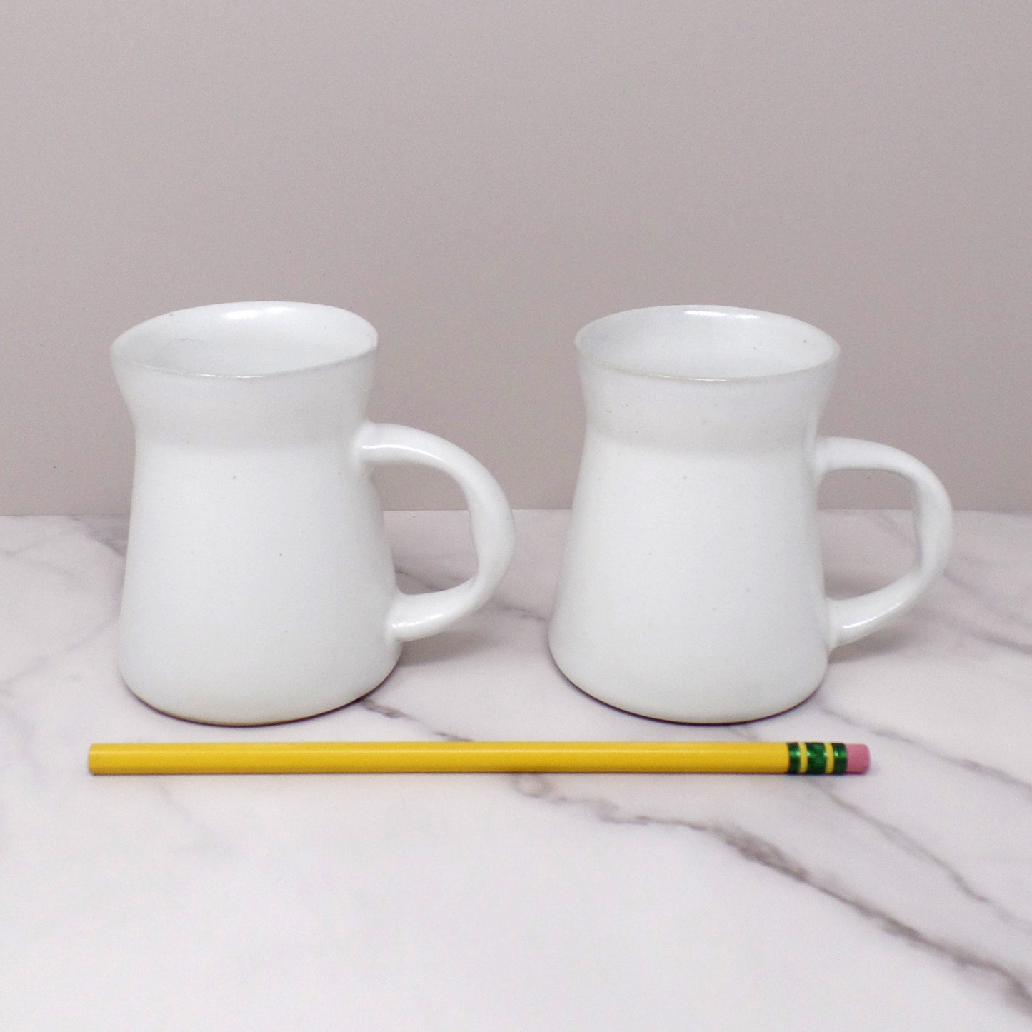 Vintage Bennington Potters David Gil 1300 Mug, Matte White - set of 2 (1960s)