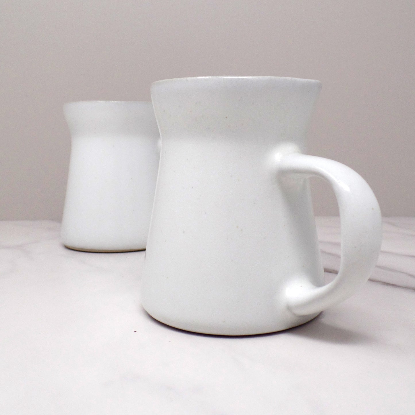 Vintage Bennington Potters David Gil 1300 Mug, Matte White - set of 2 (1960s)
