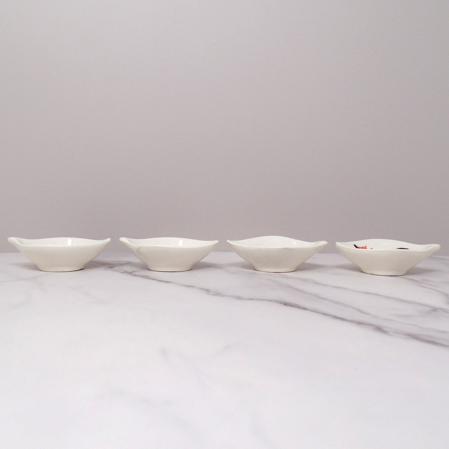 Vintage Hand-painted Ceramic Rooster Condiment Bowls - set of 4