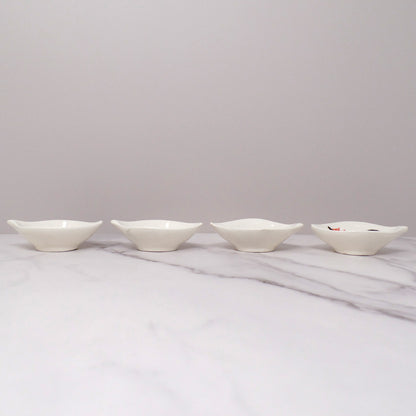 Vintage Hand-painted Ceramic Rooster Condiment Bowls - set of 4