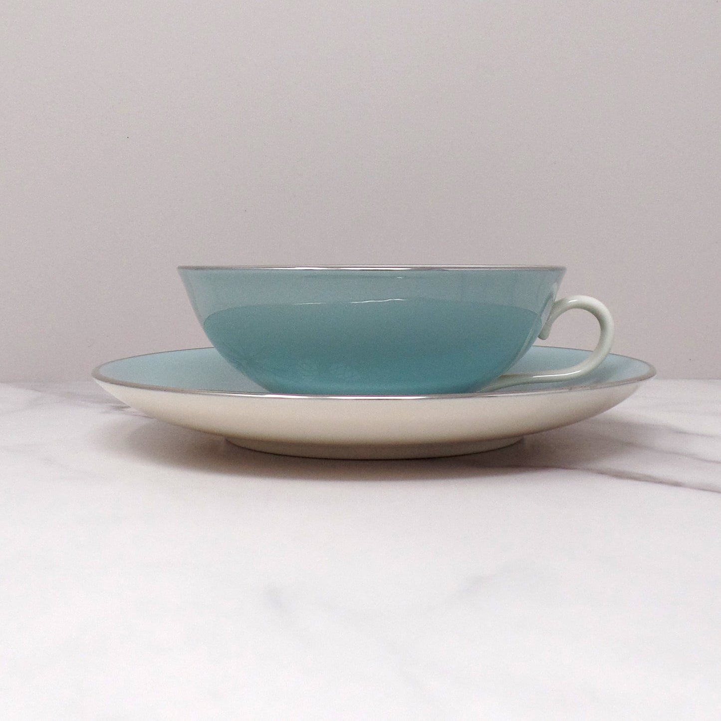 Vintage Franciscan Fine China MCM Silver Pine Cup and Saucer (1955-58)