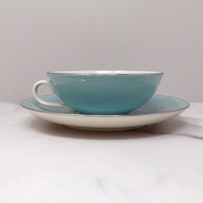 Vintage Franciscan Fine China MCM Silver Pine Cup and Saucer (1955-58)