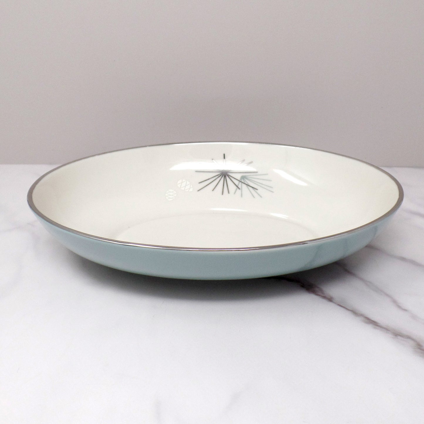 Vintage Franciscan Fine China MCM Silver Pine Oval Serving Bowl (1955-58)