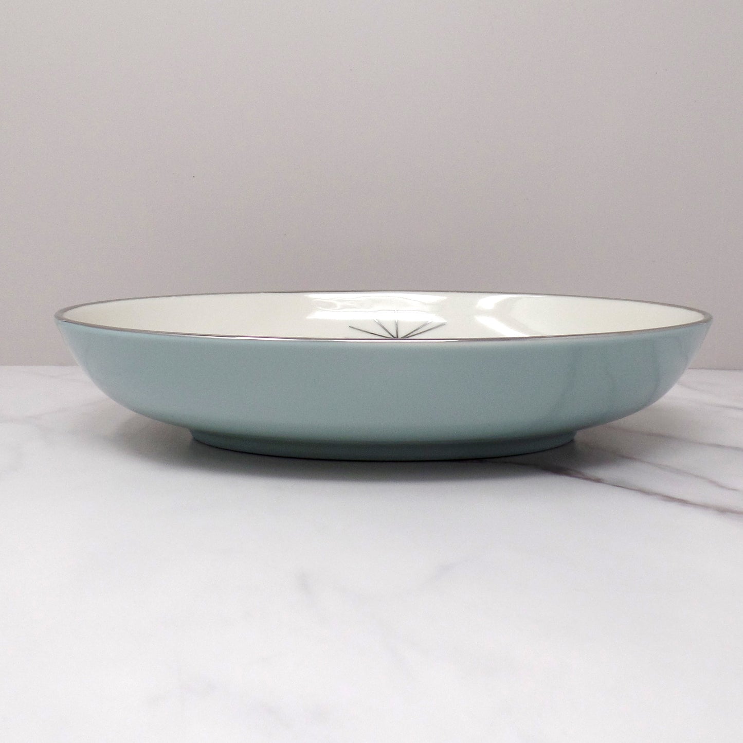 Vintage Franciscan Fine China MCM Silver Pine Oval Serving Bowl (1955-58)