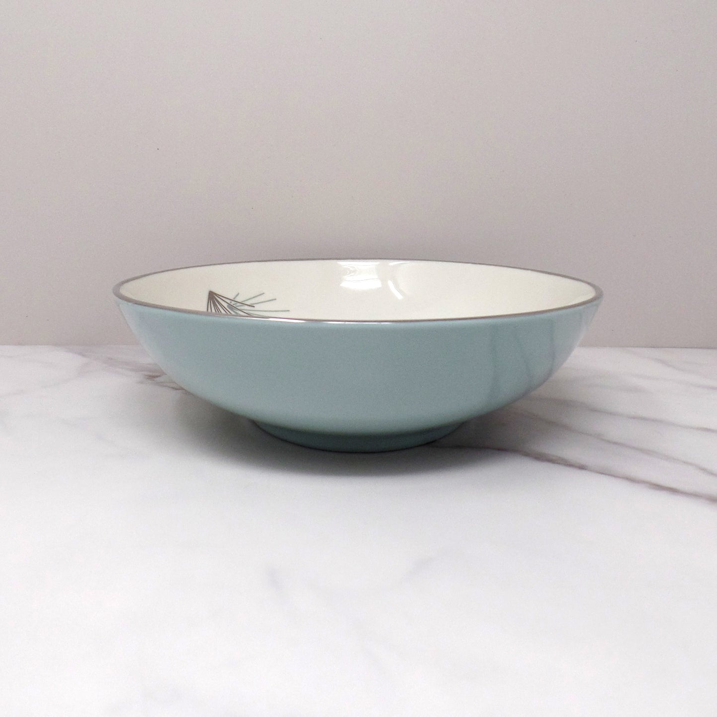 Vintage Franciscan Fine China MCM Silver Pine Oval Serving Bowl (1955-58)